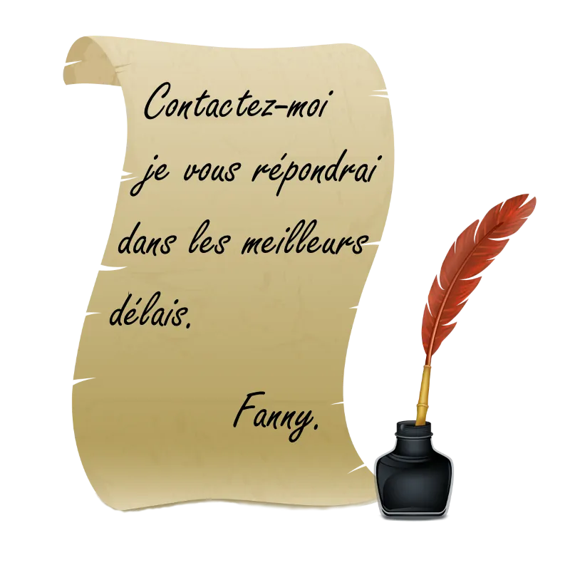 logo Fanny kinésiologie parchemin avec plume